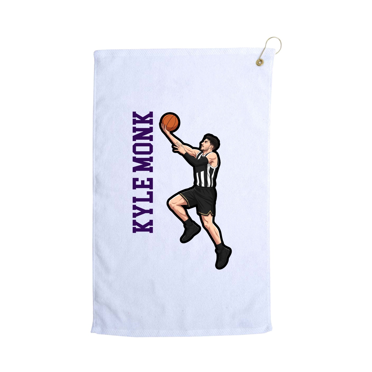 Golf Towel — Name Vertical in White