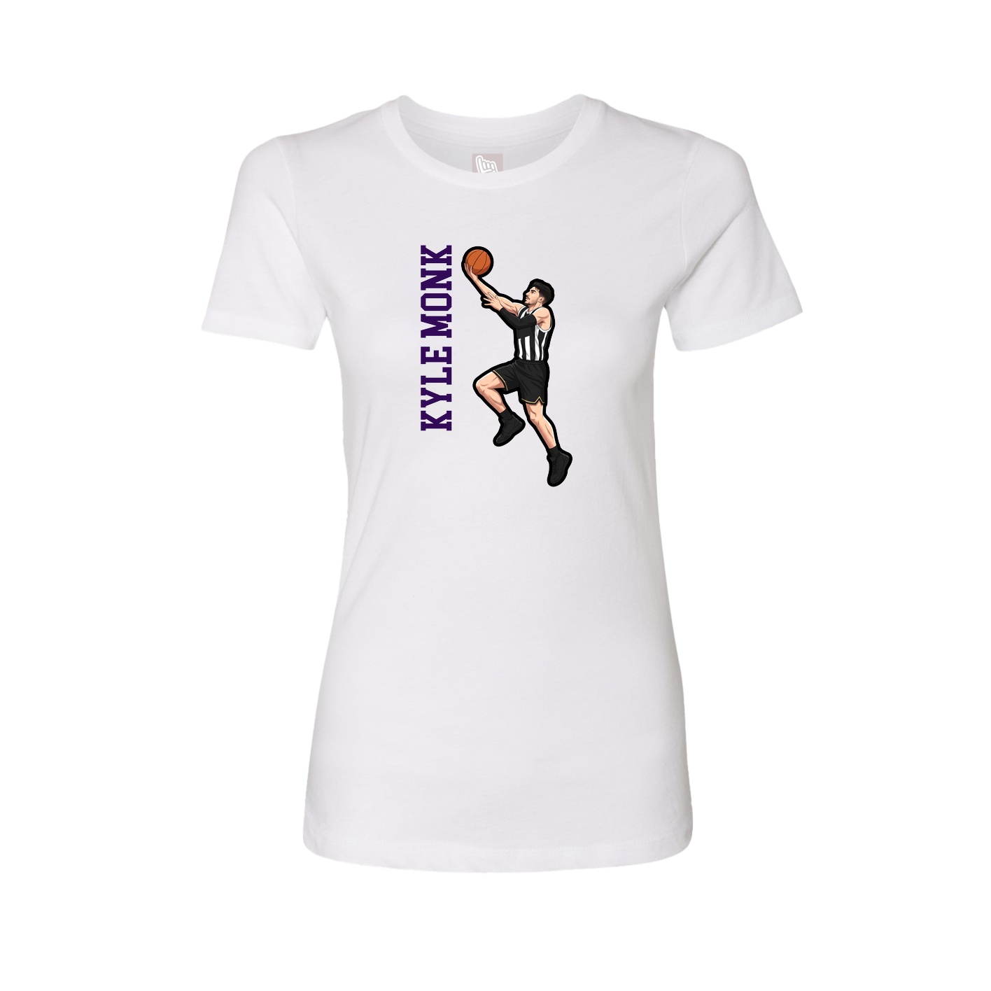 Womens Tee — Name Vertical in White
