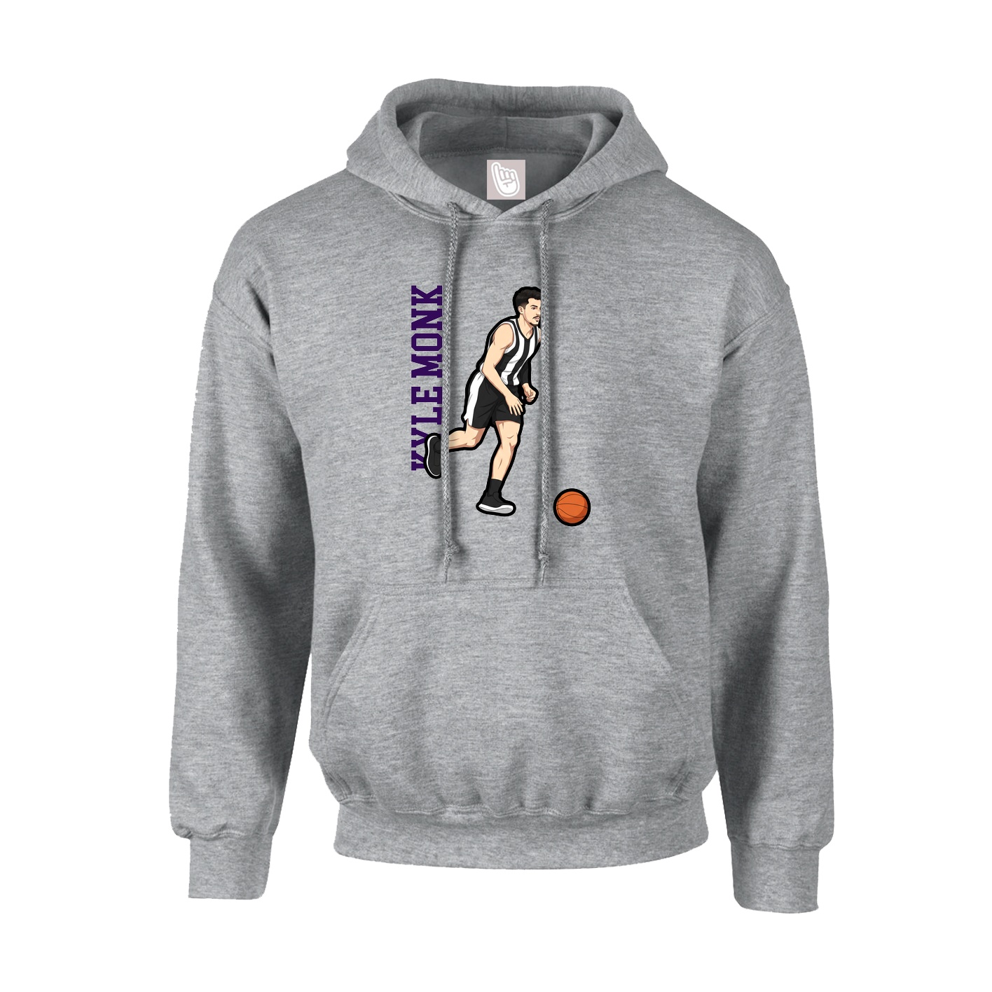 Hoodie — Name Vertical in Grey