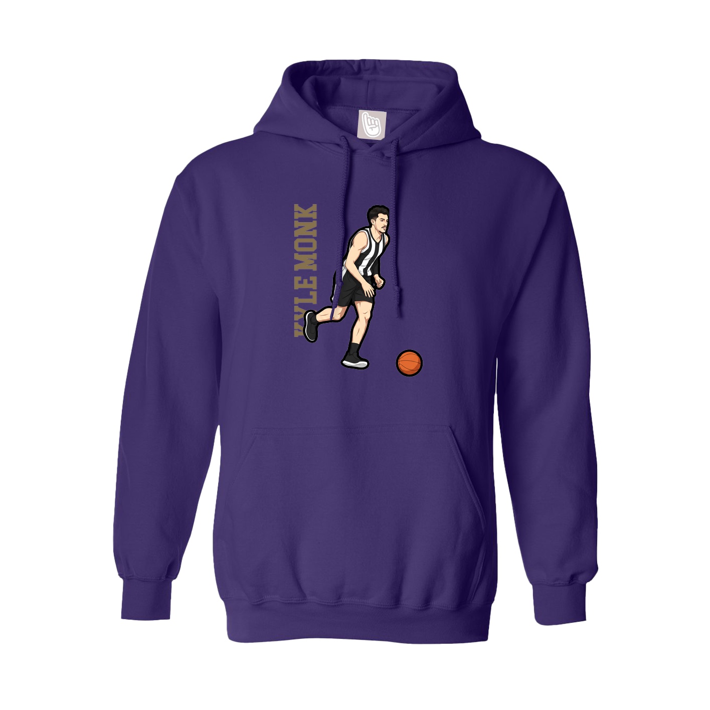 Youth Hoodie — Name Vertical in Purple