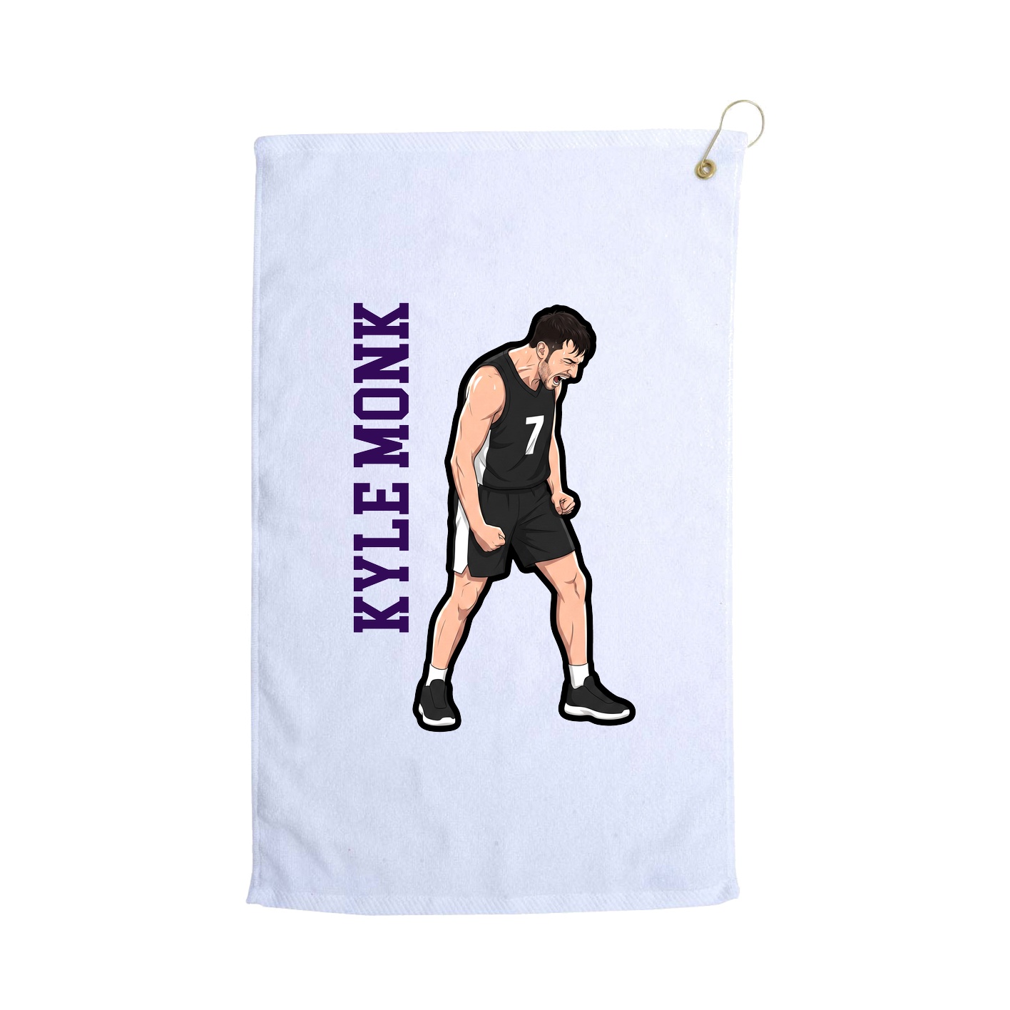 Golf Towel — Name Vertical in White