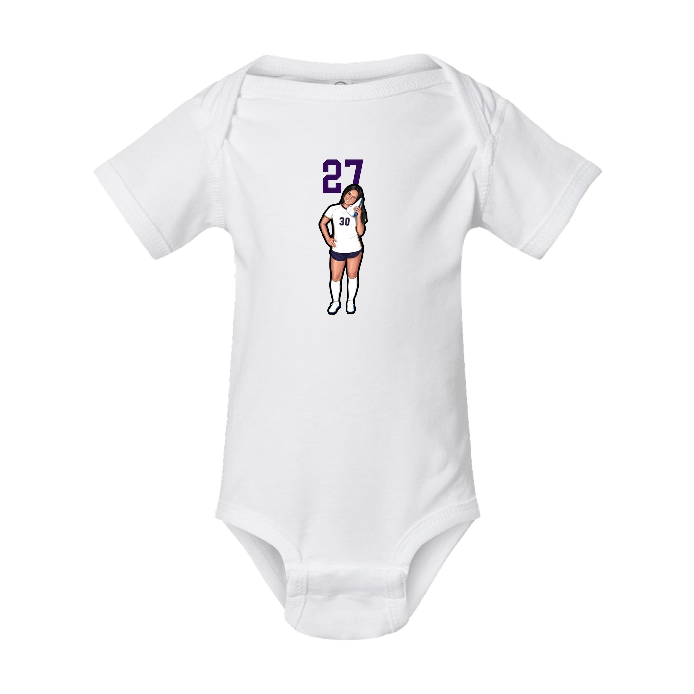 Baby Onesie — Number Top in White