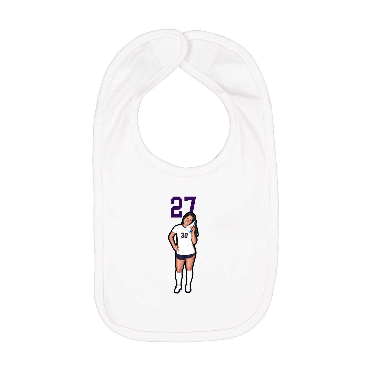 Infant Bib — Number Top in White