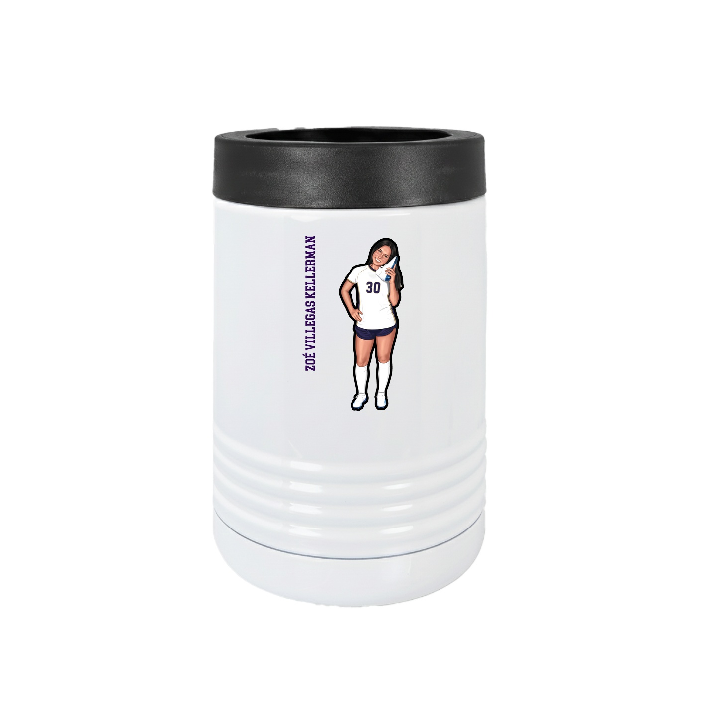 Beverage Holder — Name Vertical in White