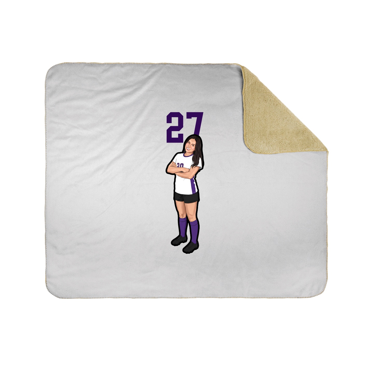 Throw Blanket — Number Top in White