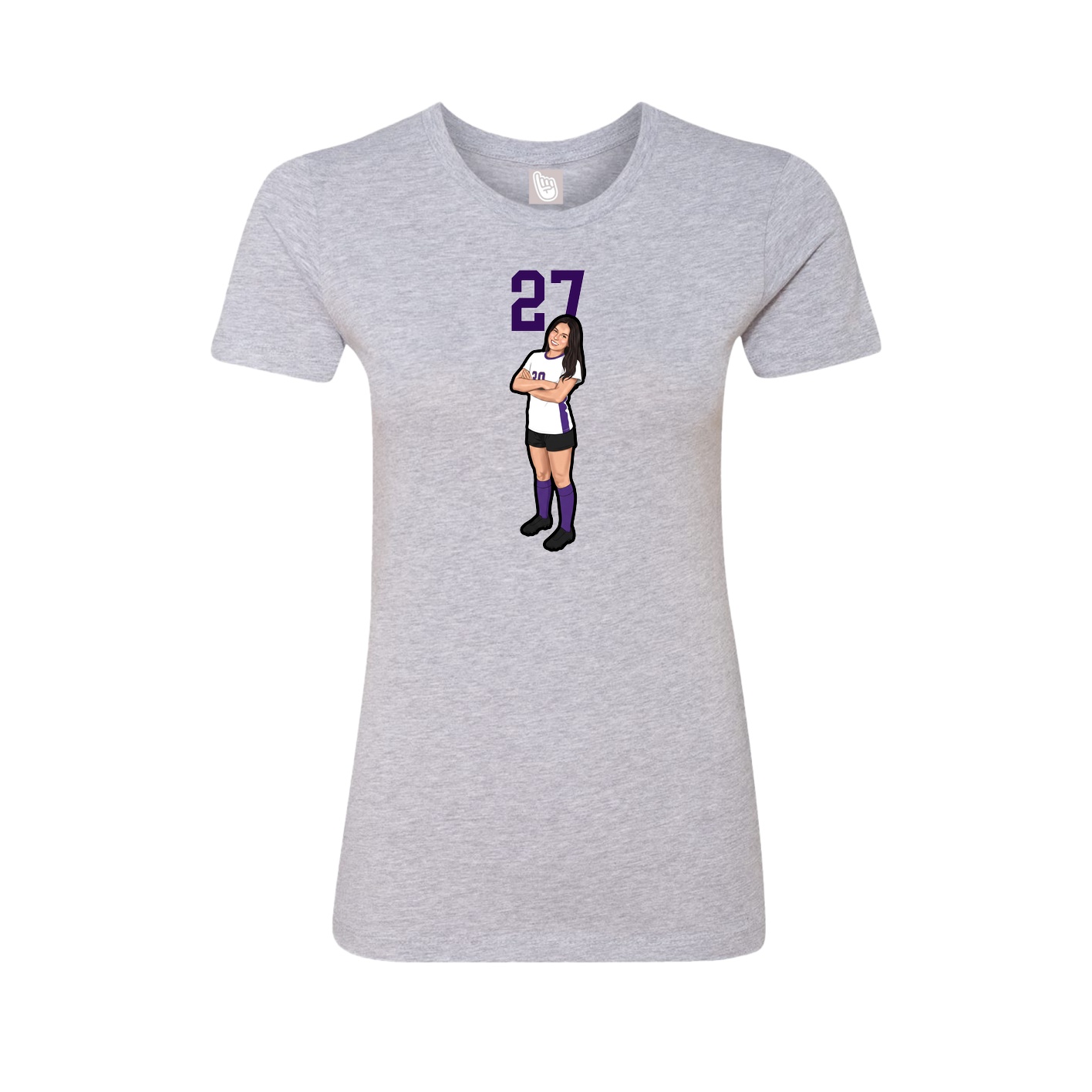 Fitted Women's Tee — Number Top in Grey