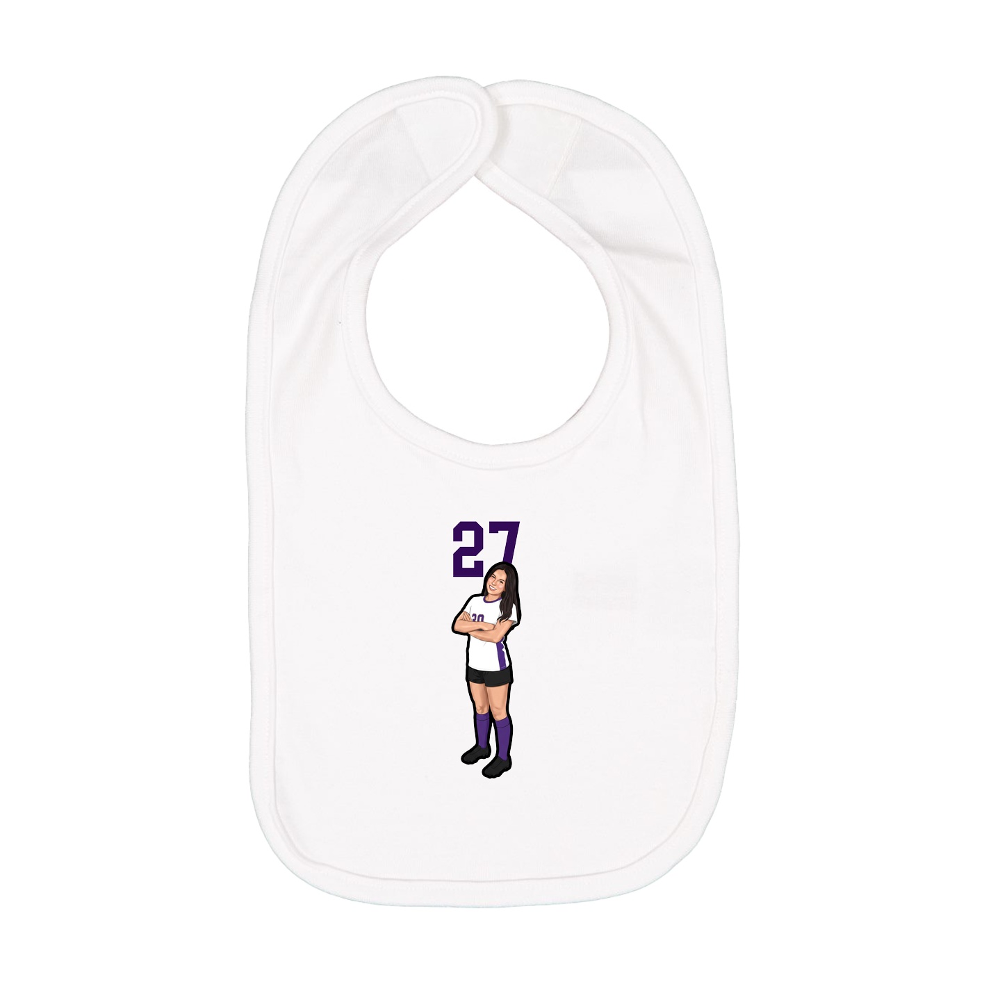 Infant Bib — Number Top in White