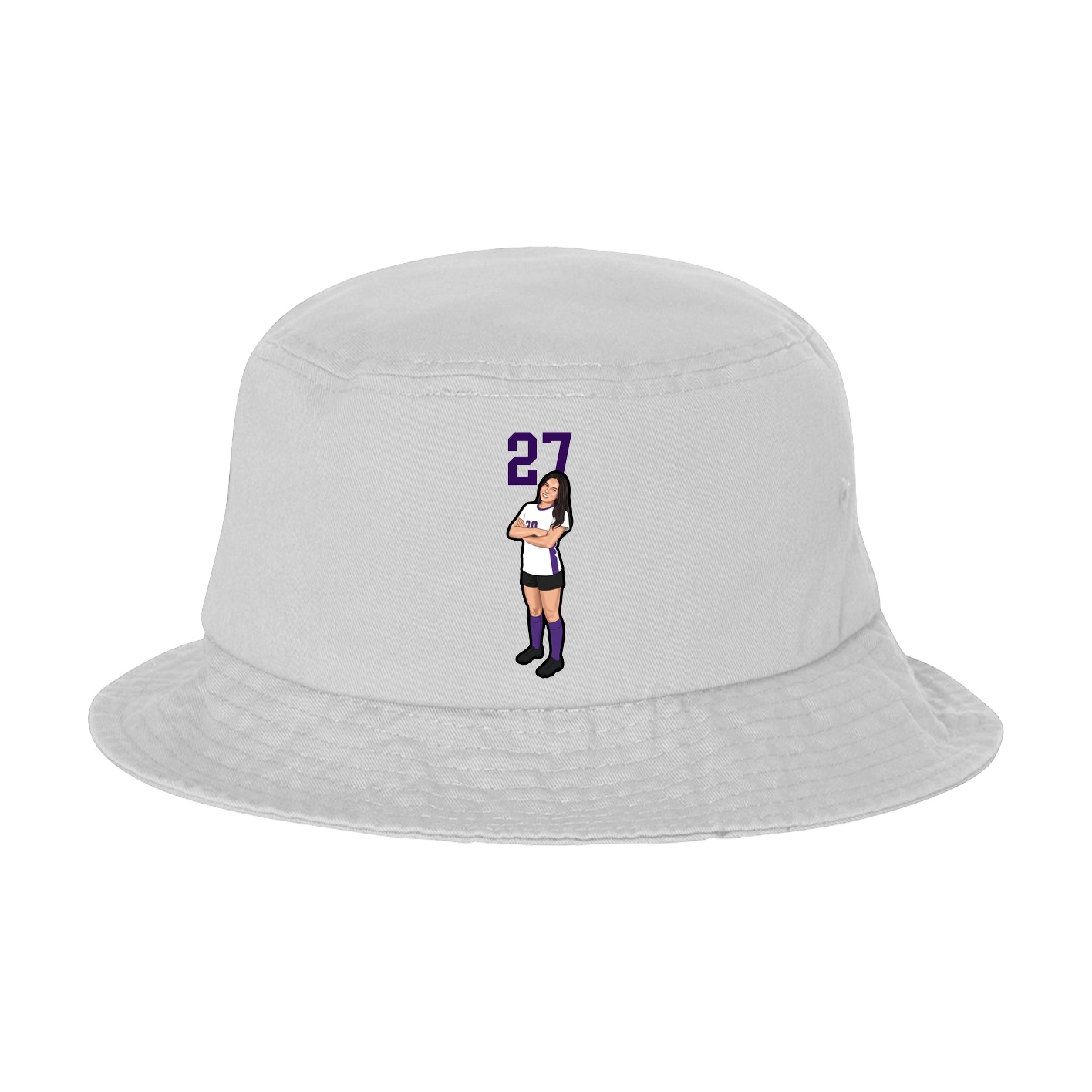 Bucket Cap — Number Top in White