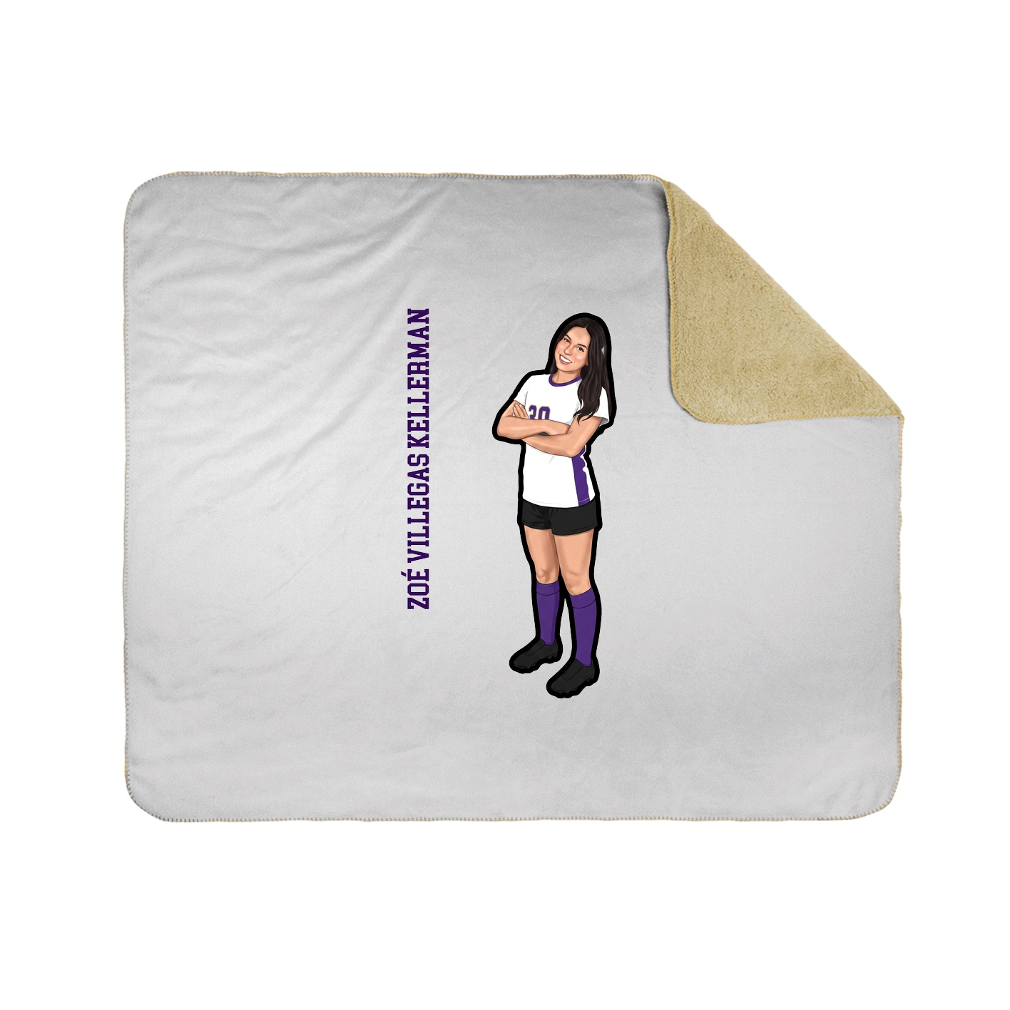 Throw Blanket — Name Vertical in White