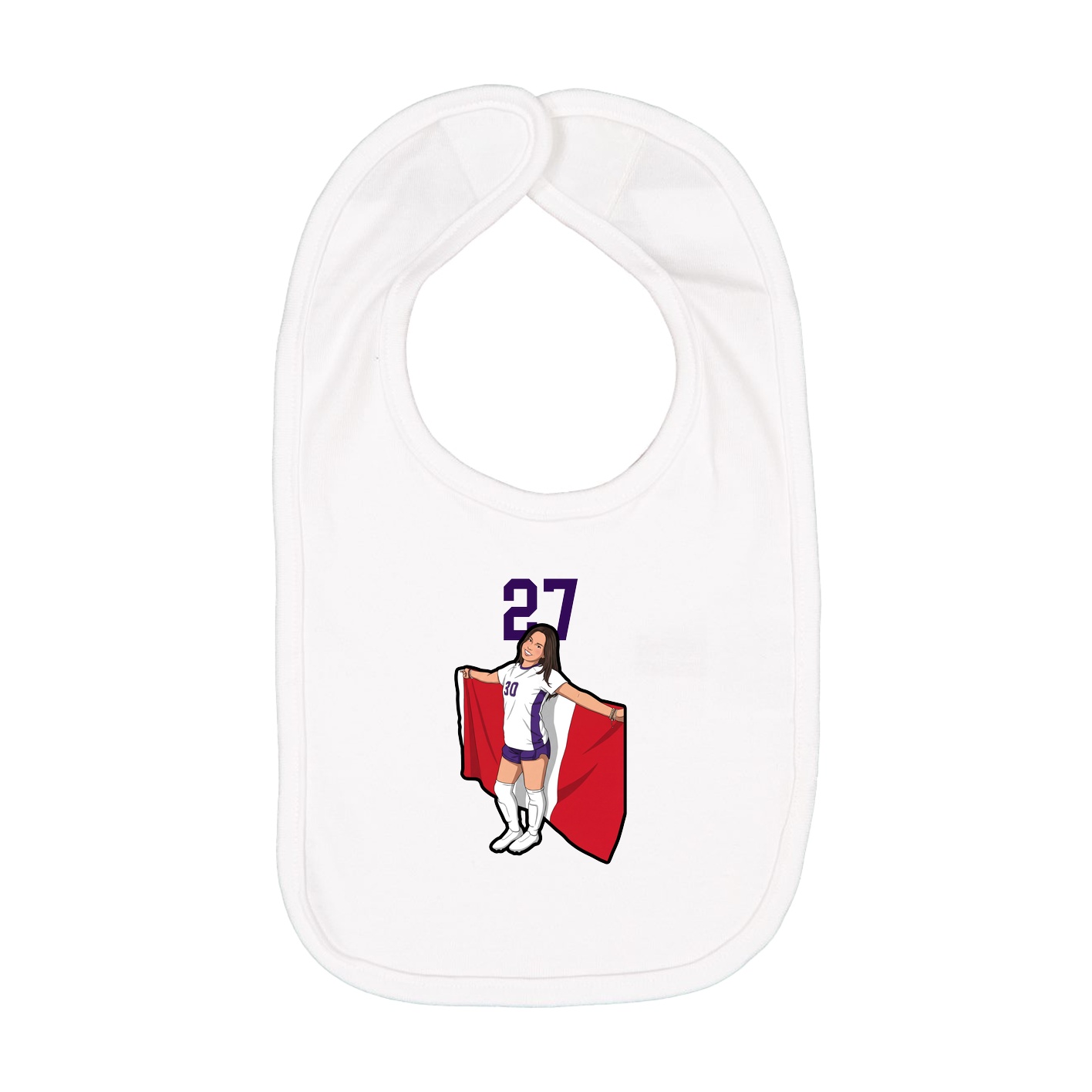 Infant Bib — Number Top in White