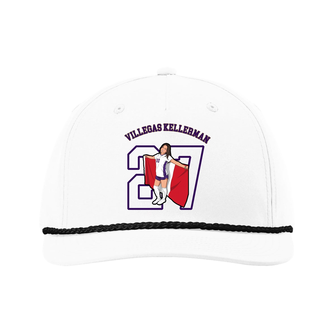 Five-Panel Classic Rope Cap — Shirsey Arch in White