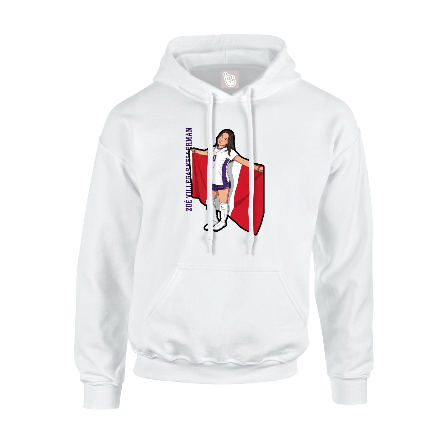 Hoodie — Name Vertical in White