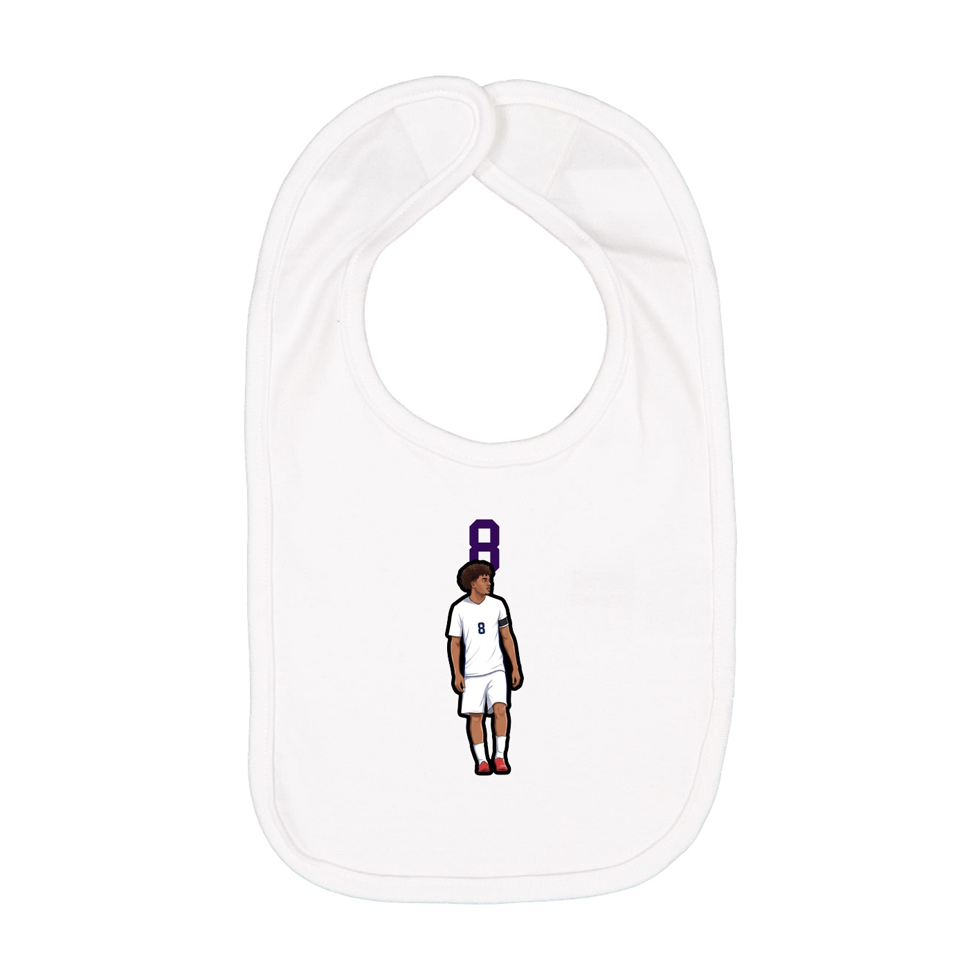 Infant Bib — Number Top in White