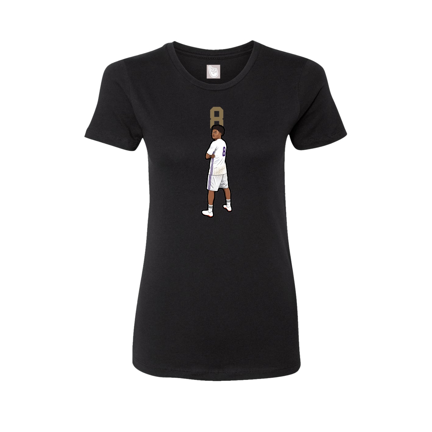 Fitted Women's Tee — Number Top in Black