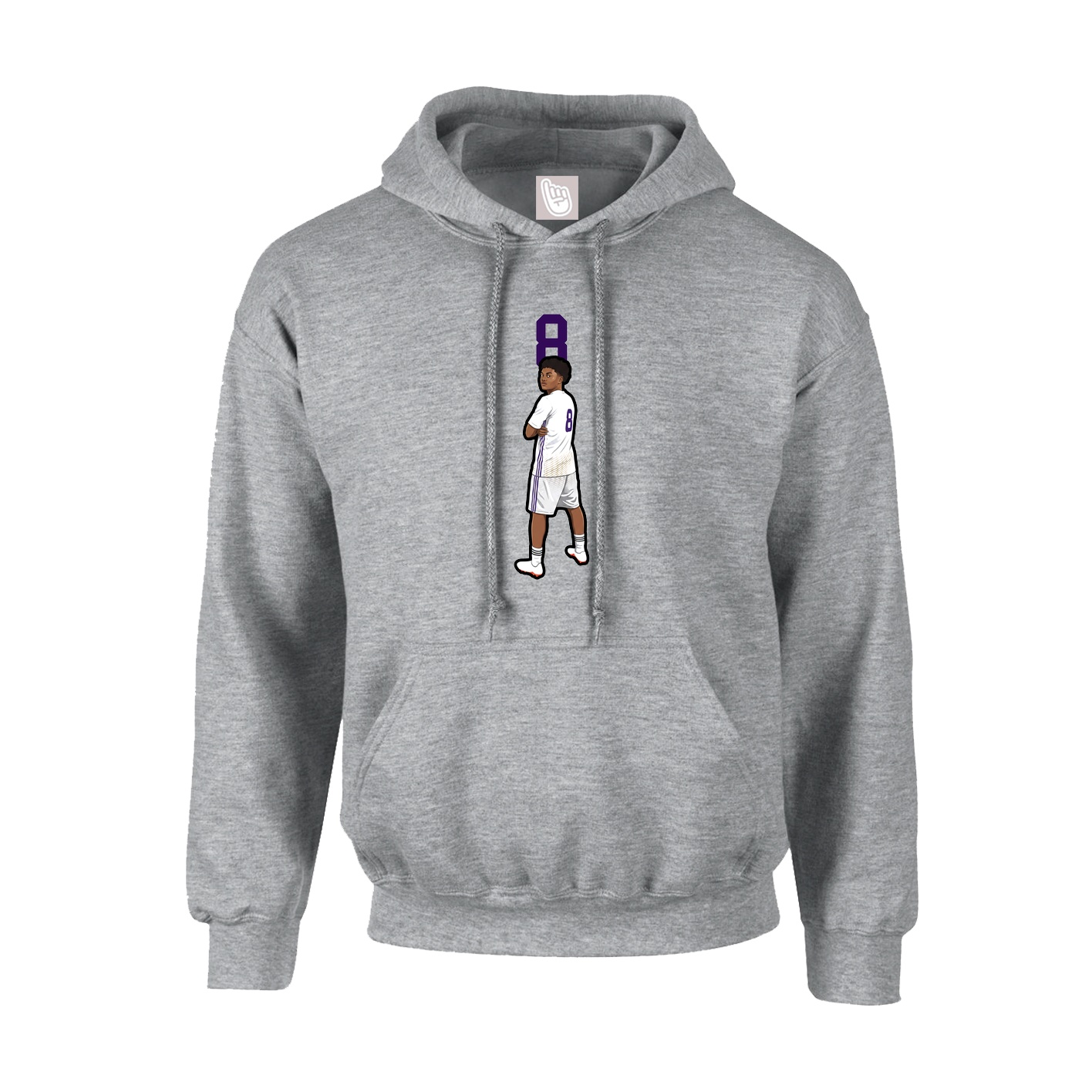 Youth Hoodie — Number Top in Grey