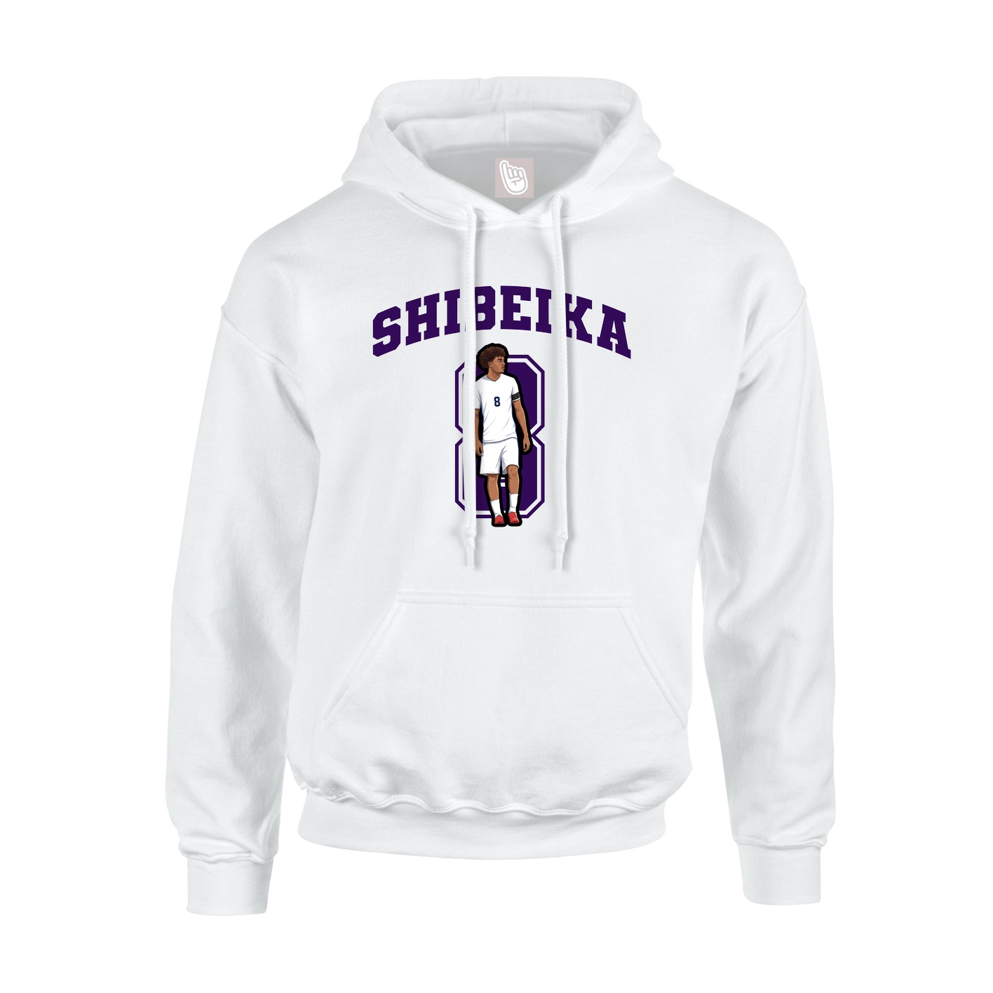 Youth Hoodie — Number in White