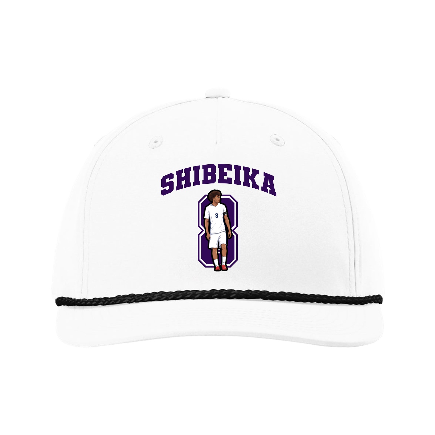 Five-Panel Classic Rope Cap — Number in White