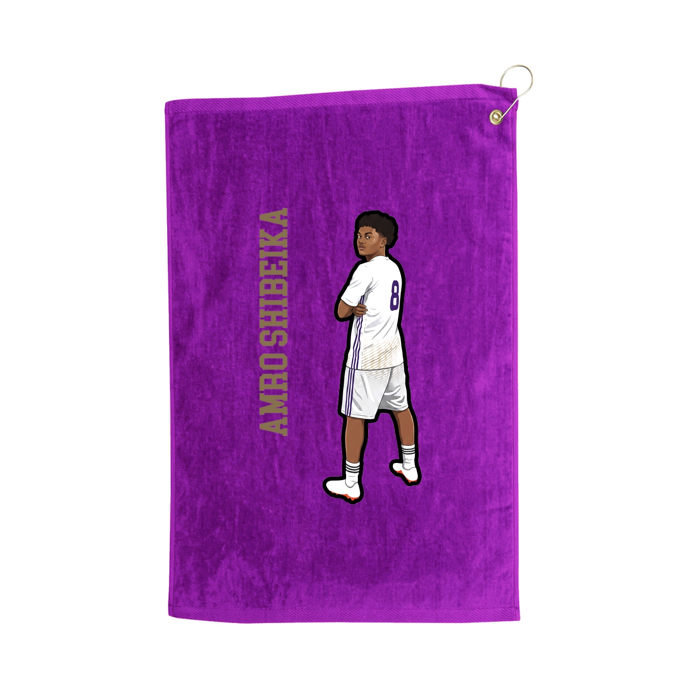 Golf Towel — Name Vertical in Purple