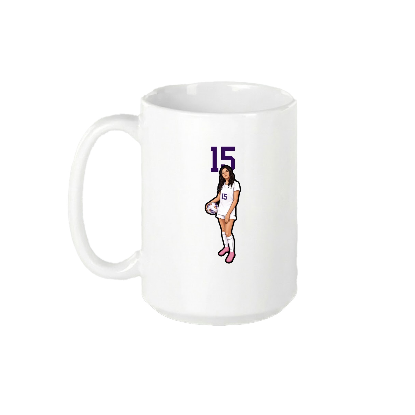 15oz Coffee Mug — Number Top in White