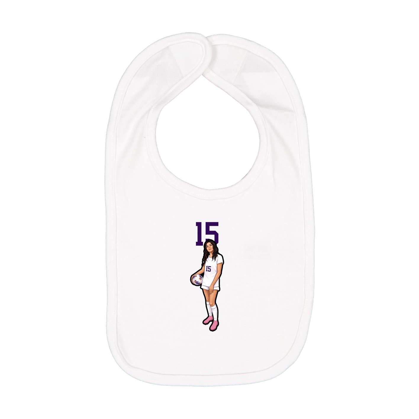 Infant Bib — Number Top in White