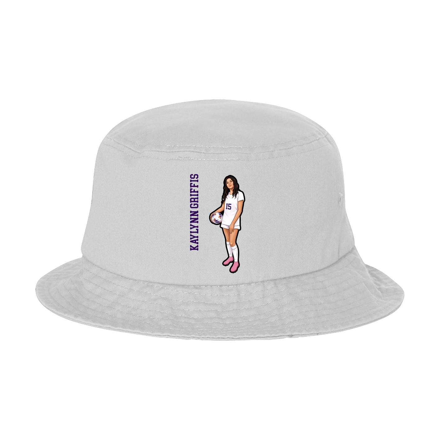 Bucket Cap — Name Vertical in White
