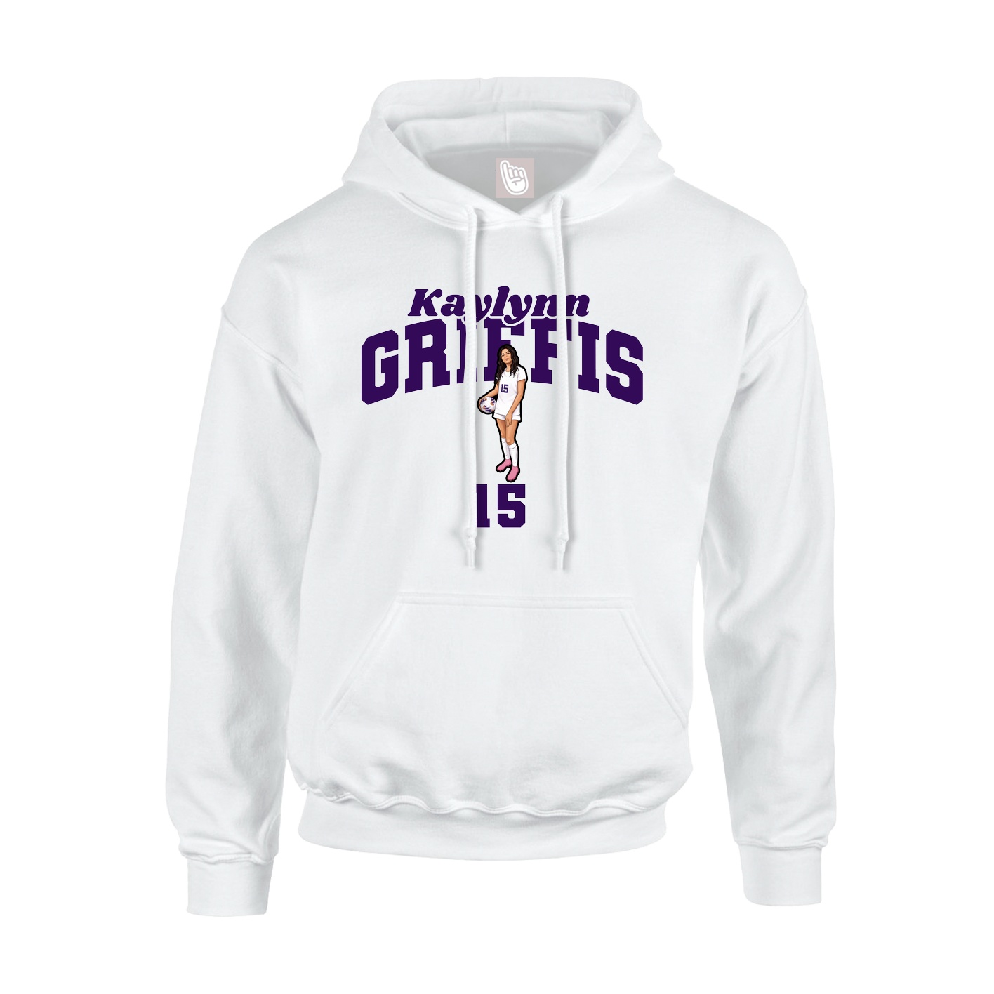 Youth Hoodie — Signature Arch in White