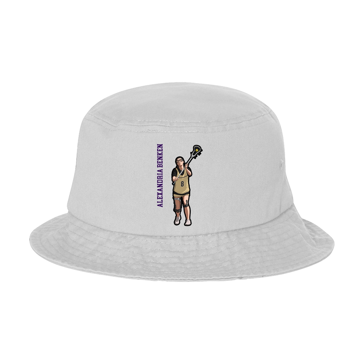 Bucket Cap — Name Vertical in White