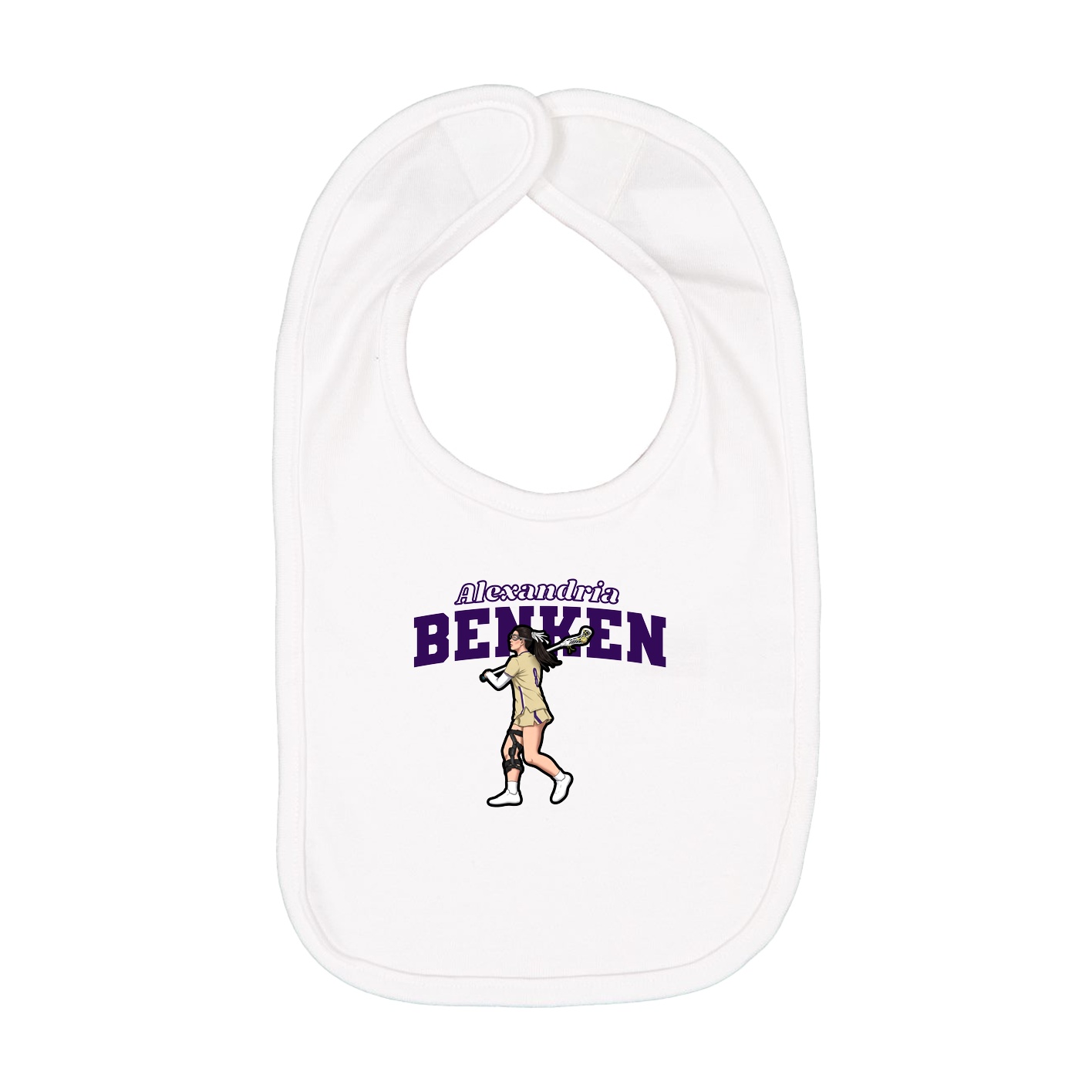 Infant Bib — Name Arch in White