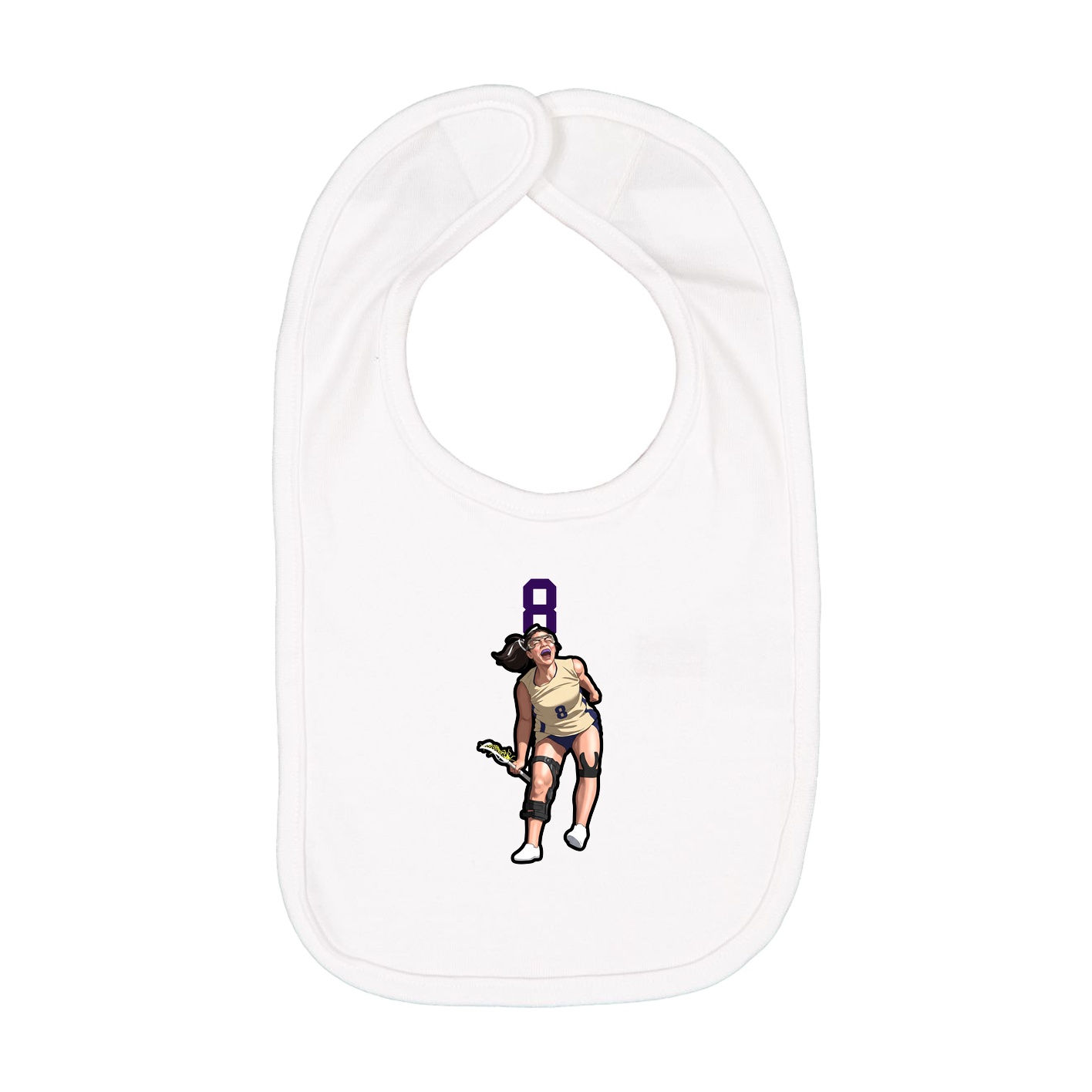 Infant Bib — Number Top in White