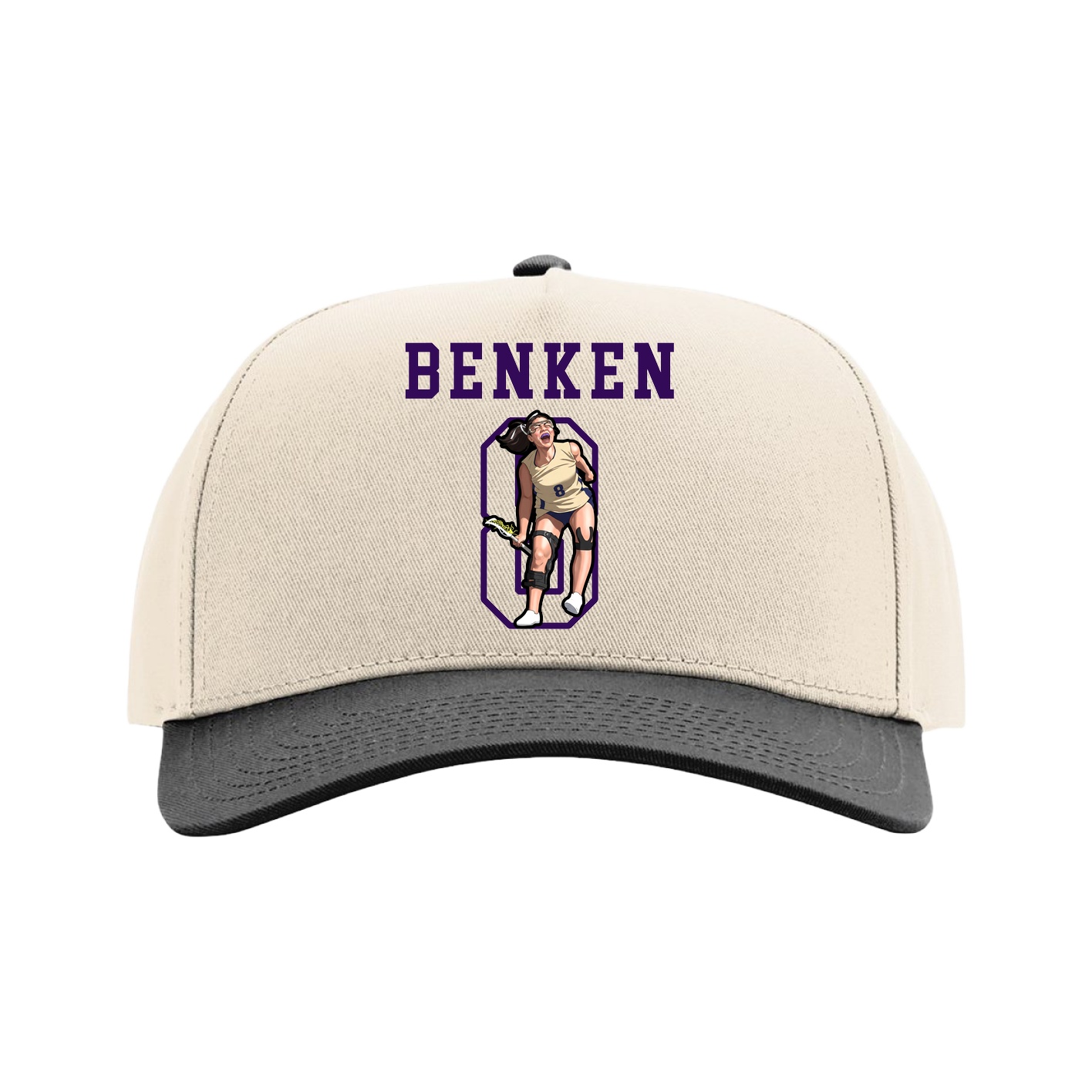 Full Fabric Five-Panel Champ Cap — Shirsey in Cream/Black