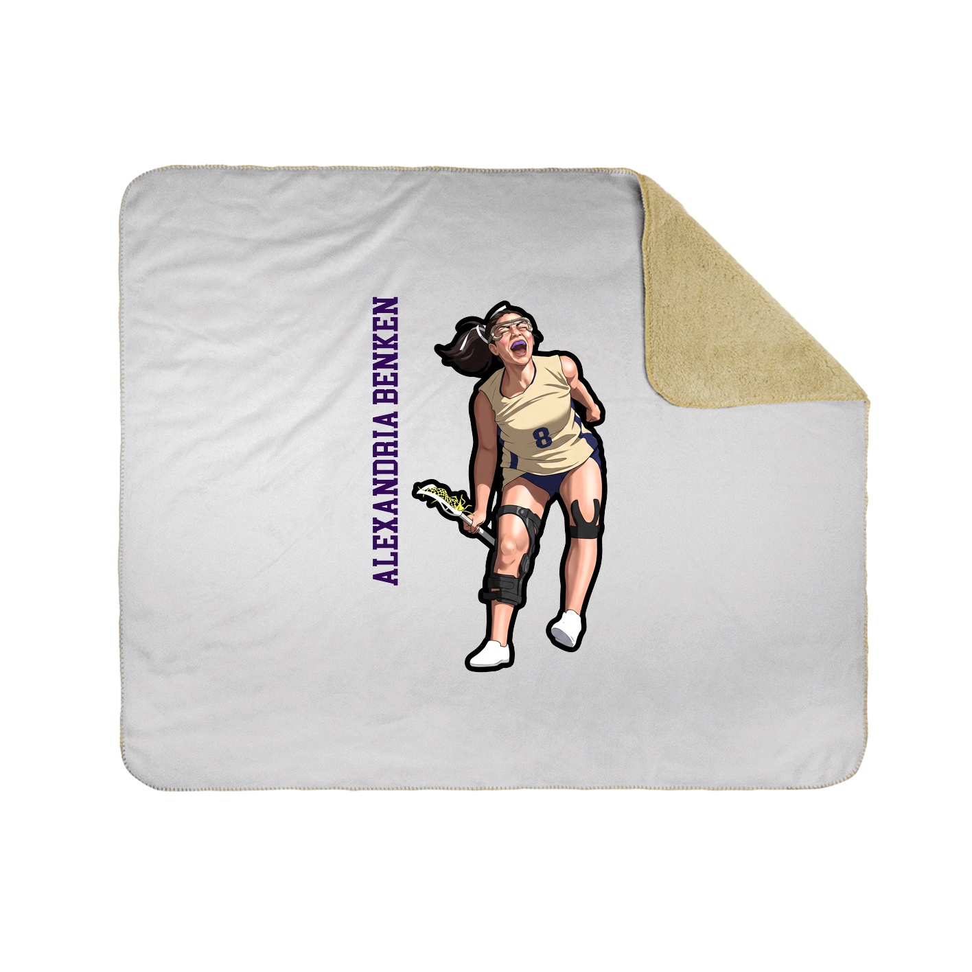 Throw Blanket — Name Vertical in White
