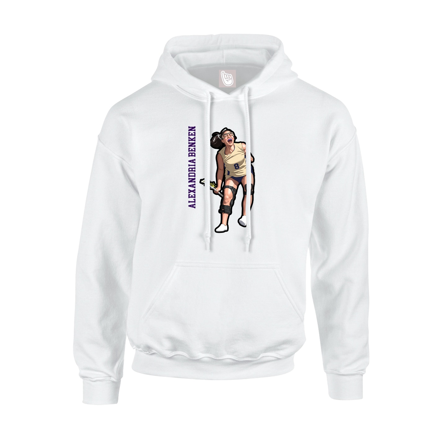 Youth Hoodie — Name Vertical in White