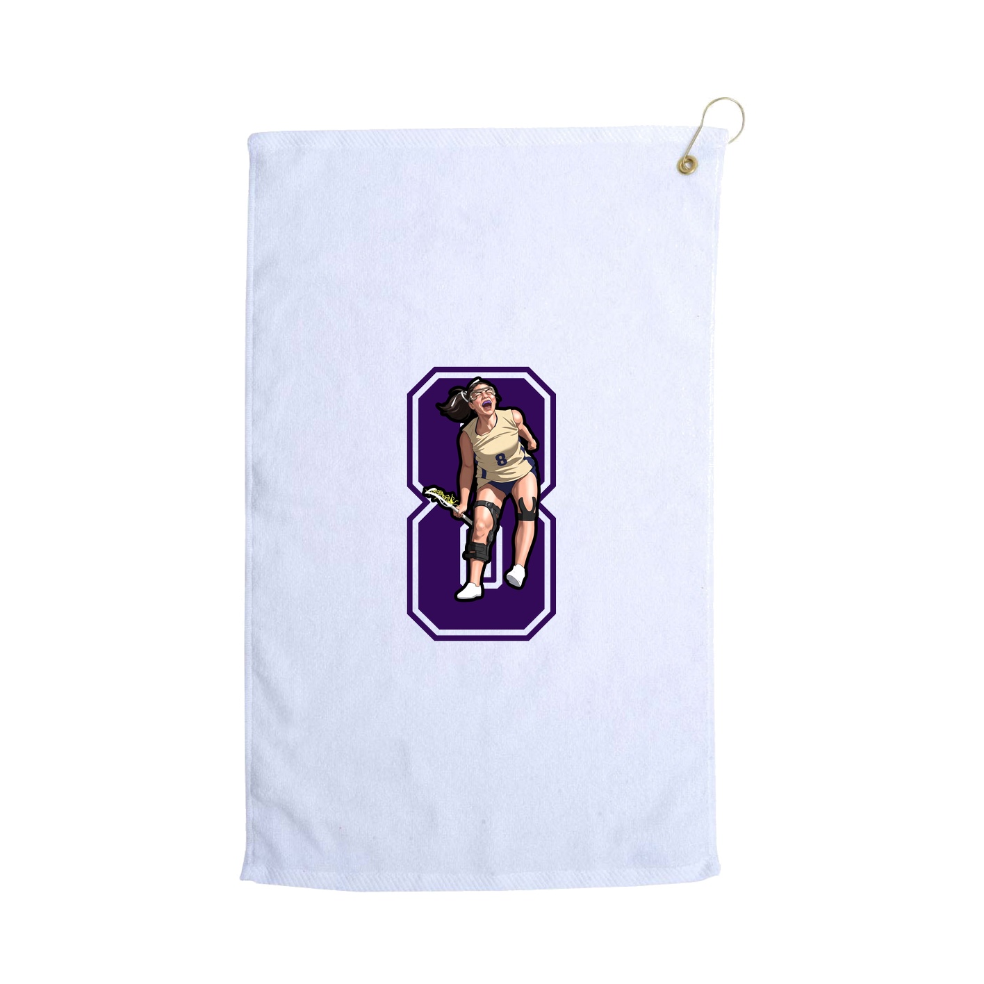 Golf Towel — Number in White