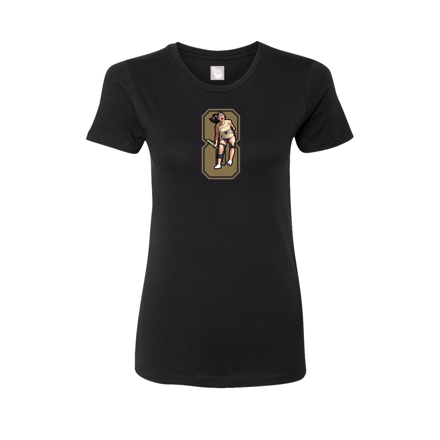 Womens Tee — Number in Black