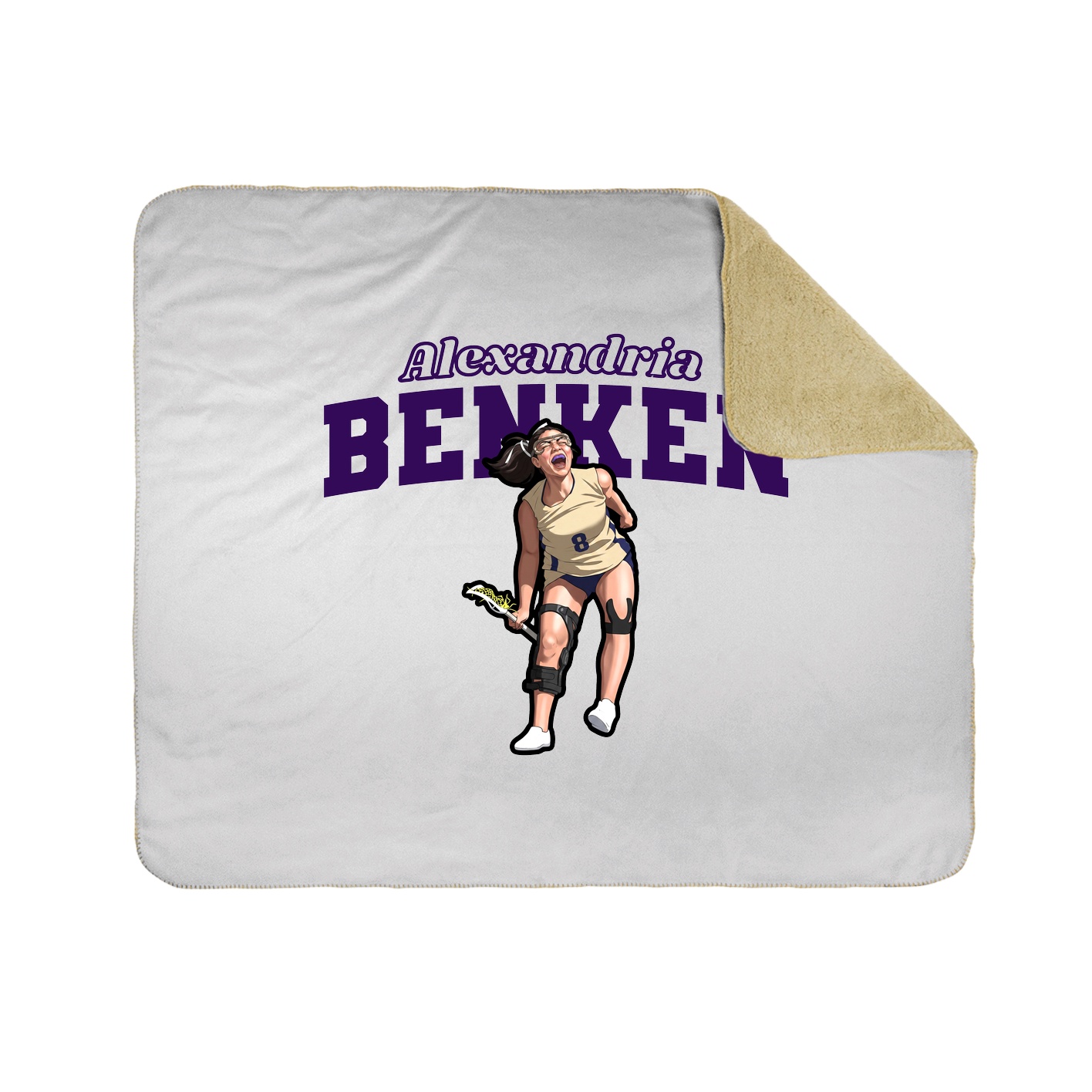 Throw Blanket — Name Arch in White