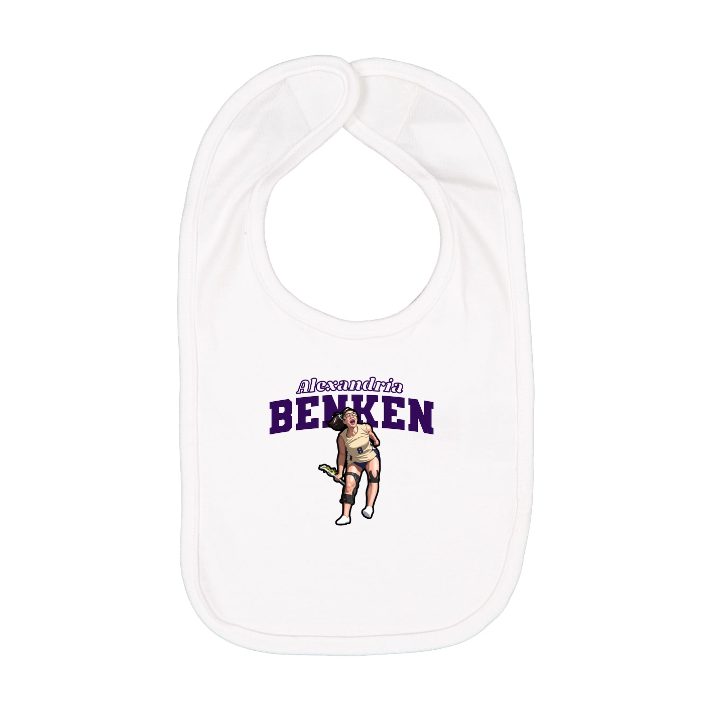 Infant Bib — Name Arch in White