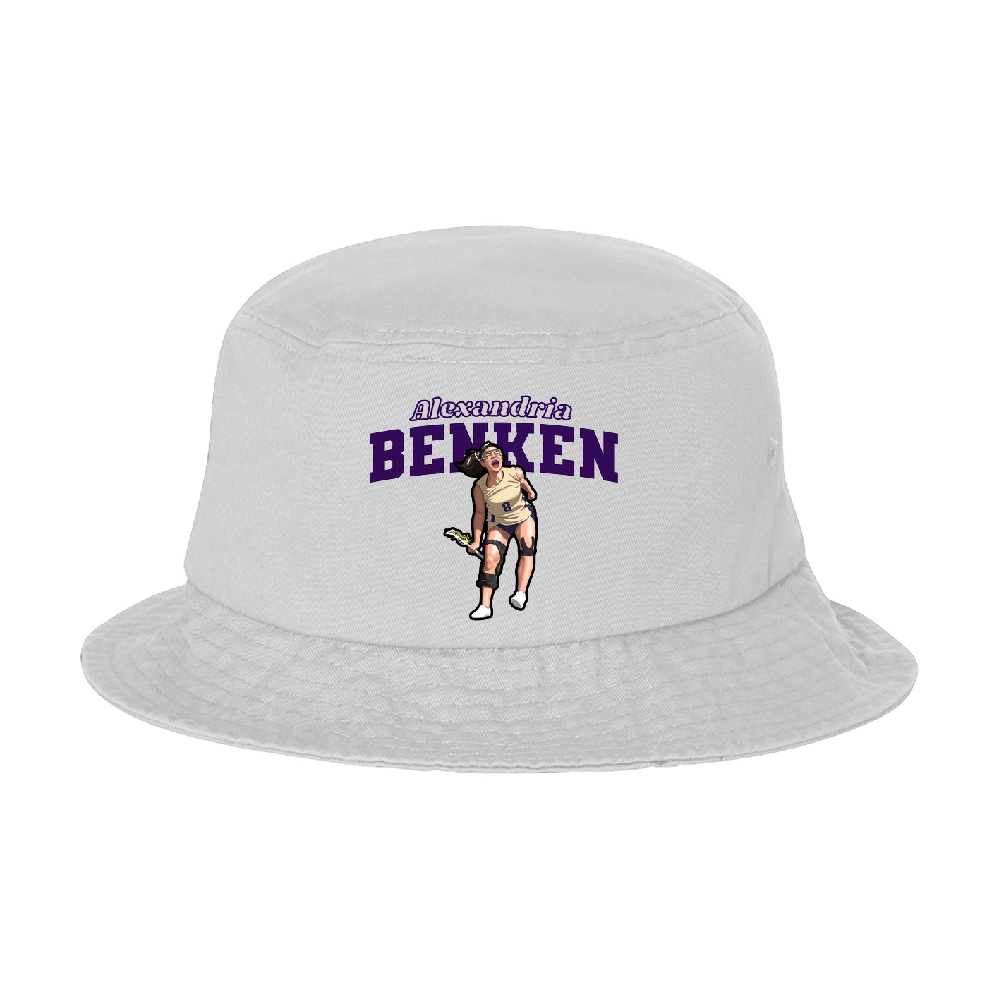Bucket Cap — Name Arch in White