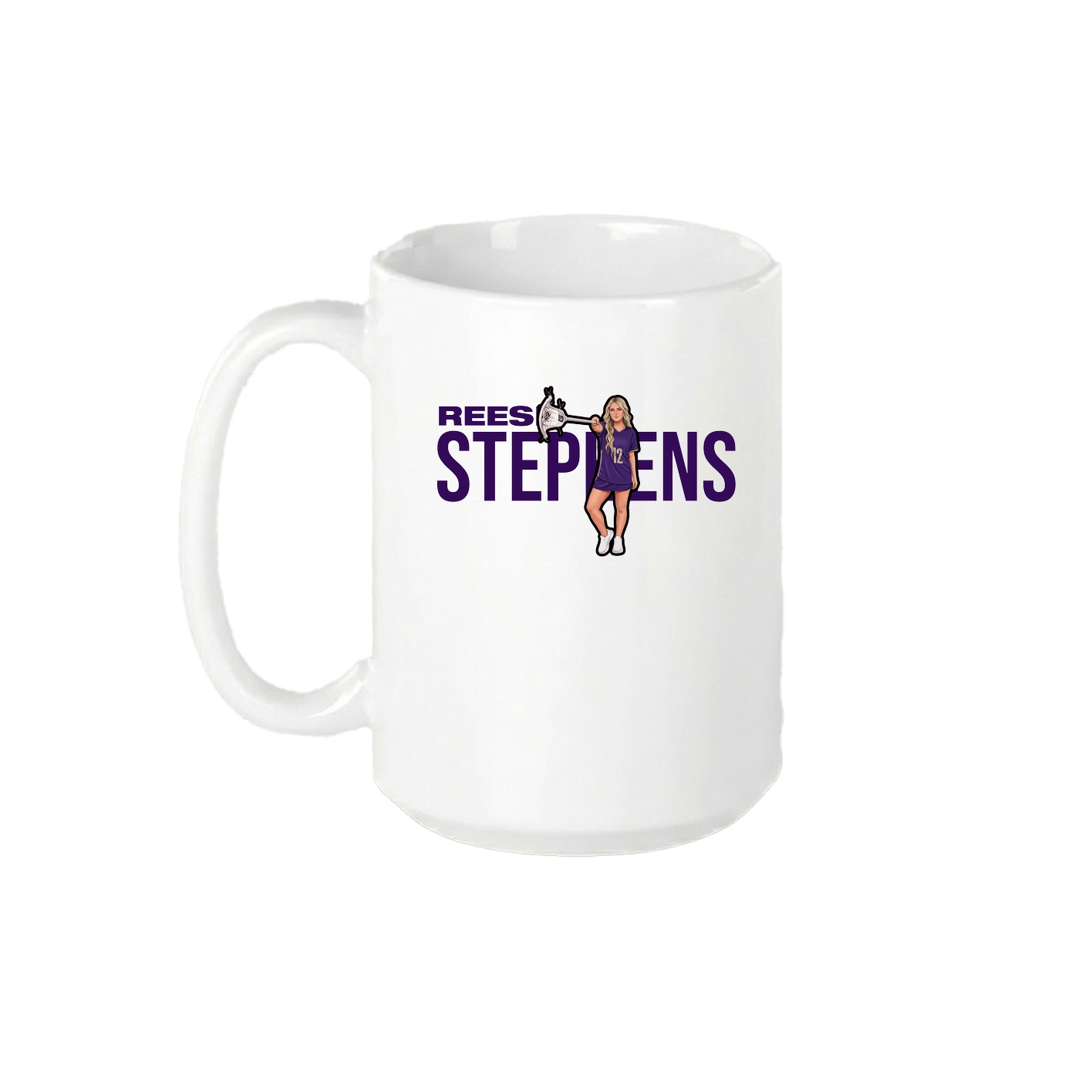 15oz Coffee Mug — Player Name in White