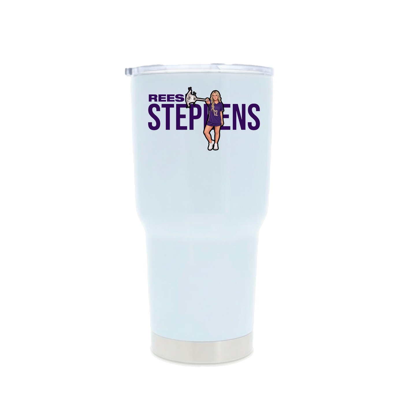 30oz Stainless Steel Tumbler — Player Name in White