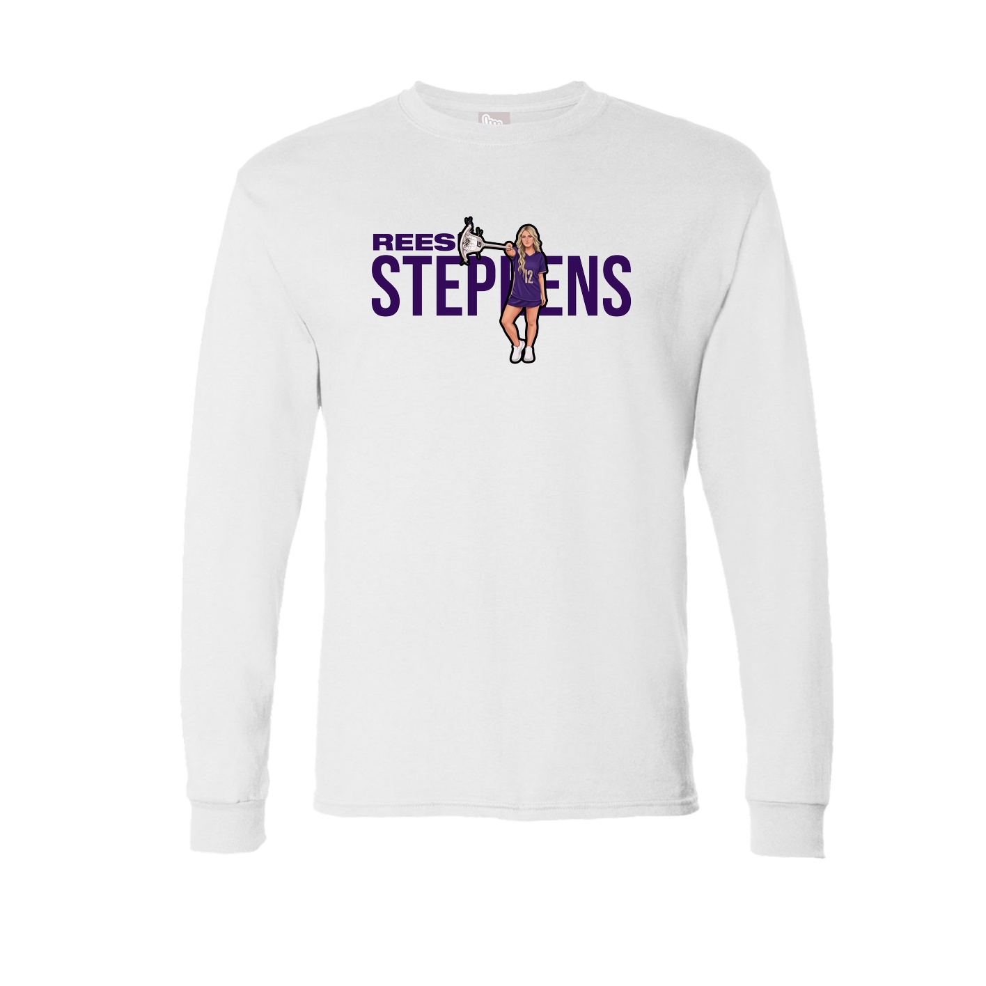 Long Sleeve Tee — Player Name in White