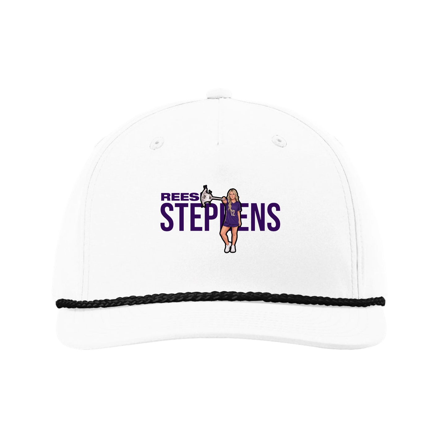 Five-Panel Classic Rope Cap — Player Name in White