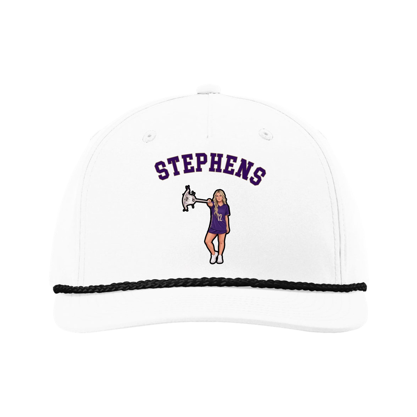 Five-Panel Classic Rope Cap — Shirsey Arch in White