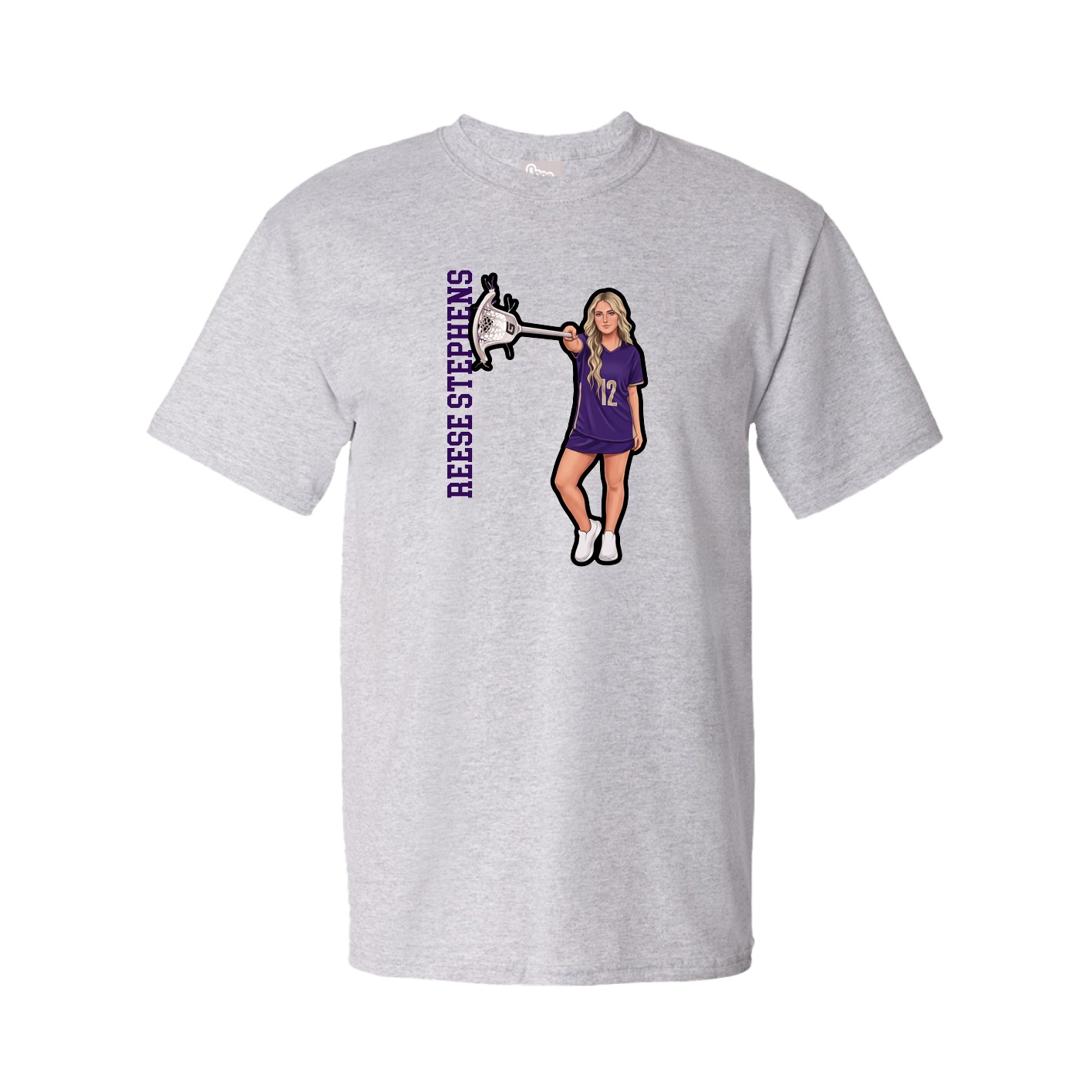 Tee — Name Vertical in Grey