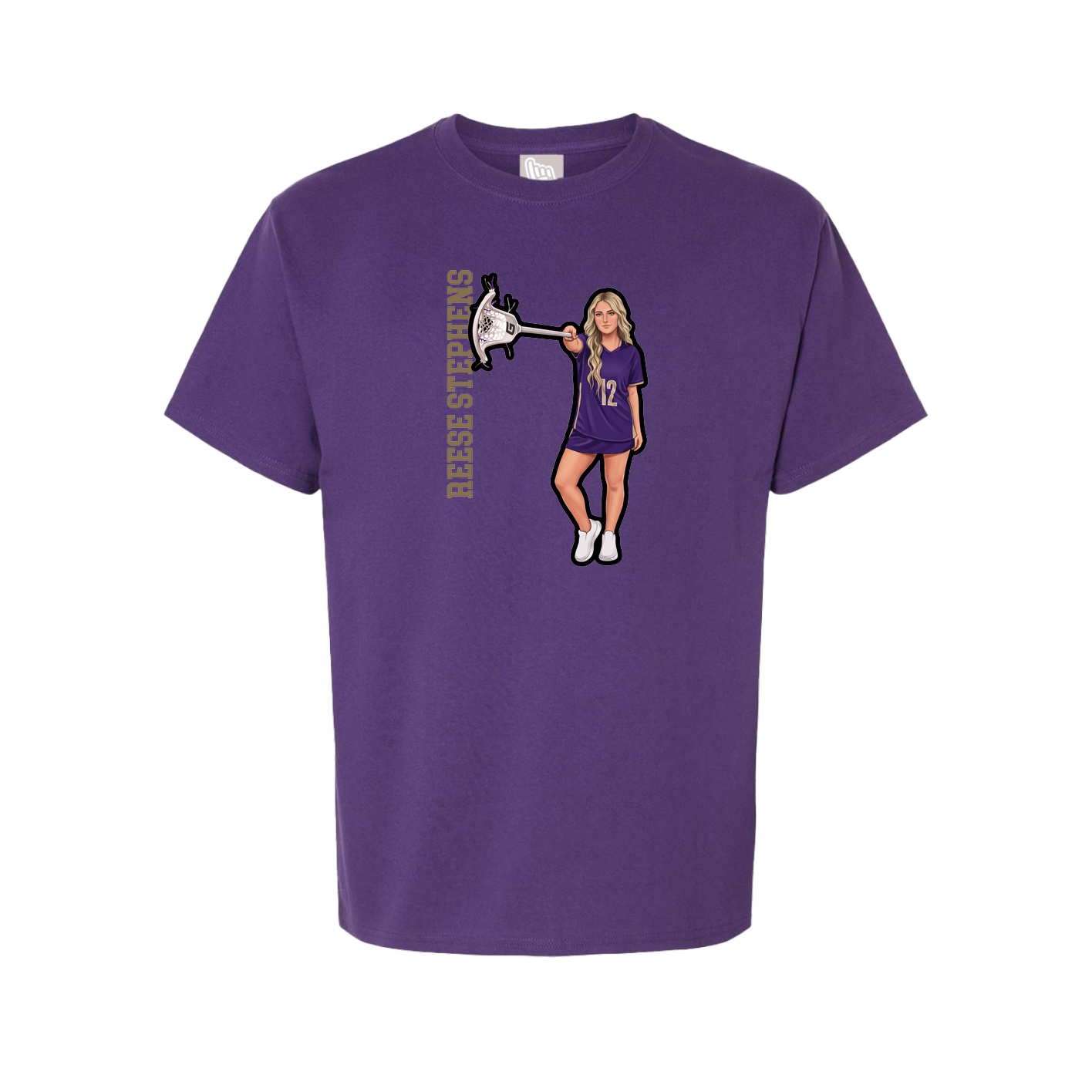 Tee — Name Vertical in Purple