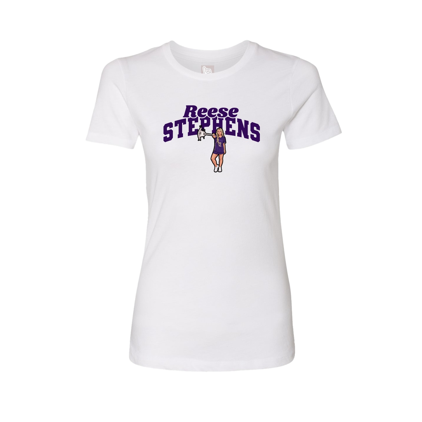 Fitted Women's Tee — Signature Arch in White
