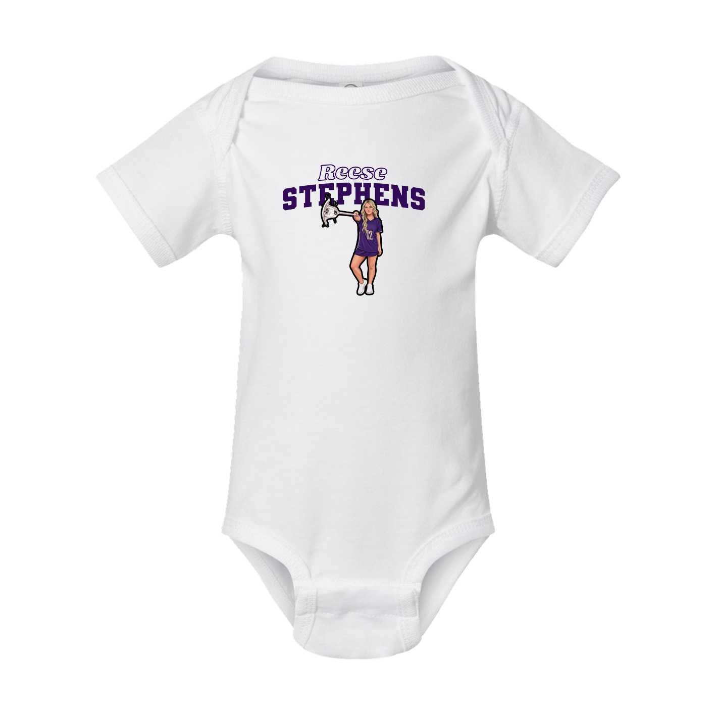 Baby Onesie — Name Arch in White
