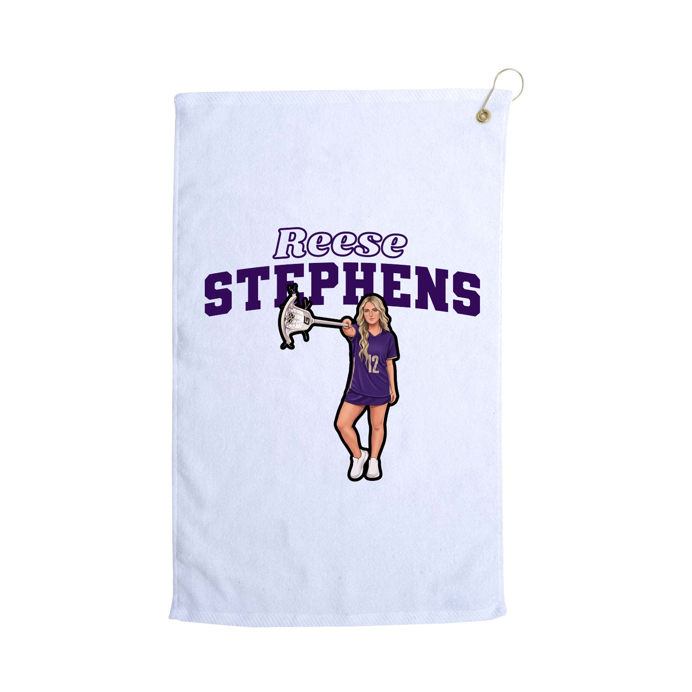Golf Towel — Name Arch in White