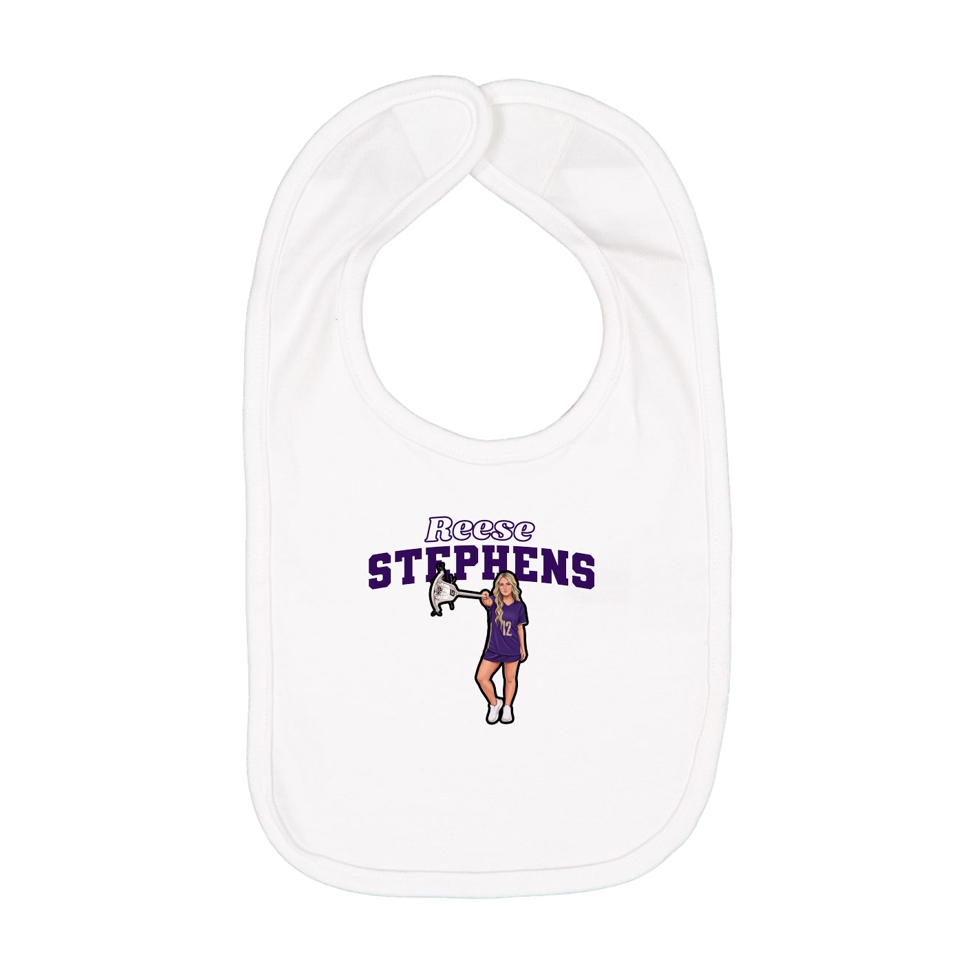 Infant Bib — Name Arch in White