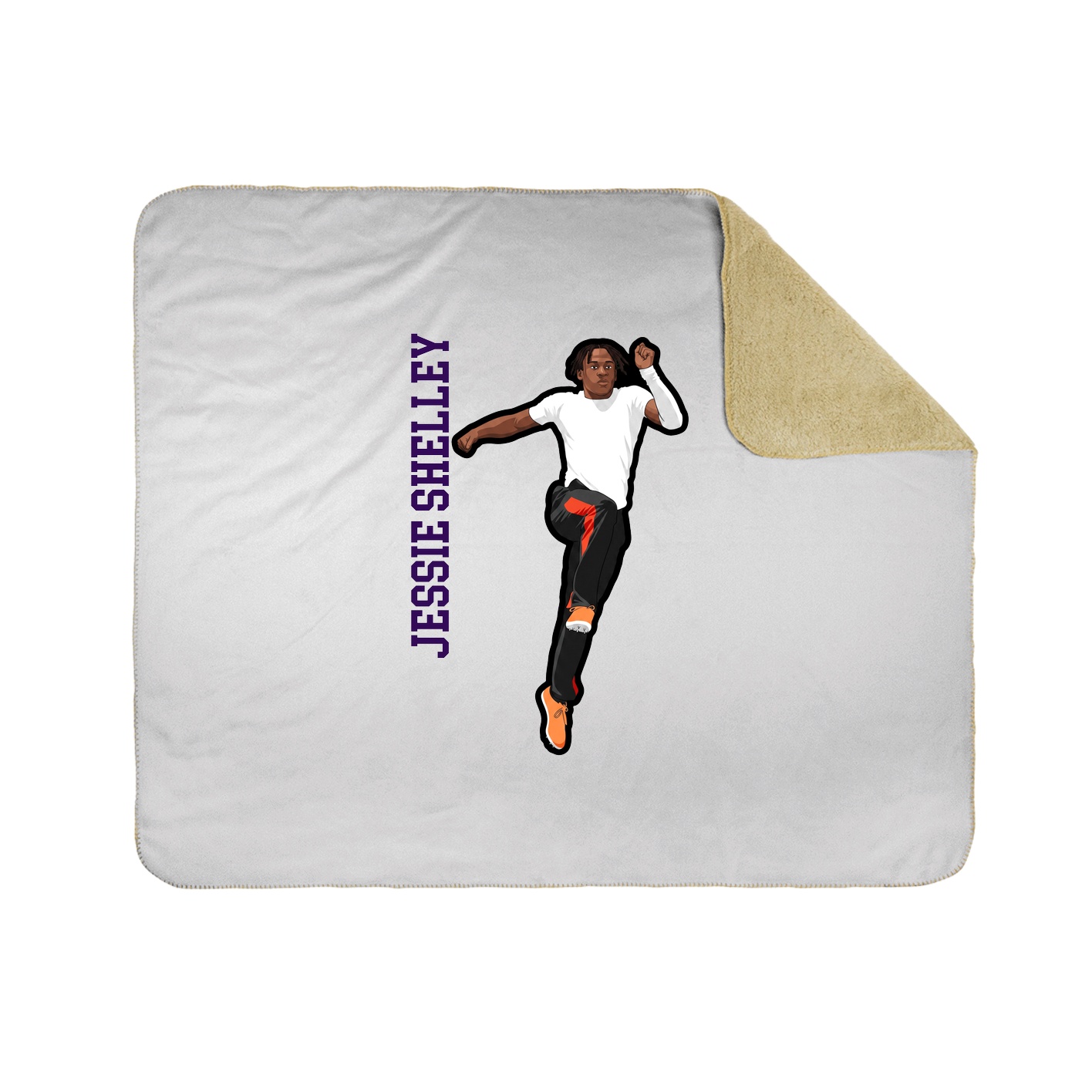 Throw Blanket — Name Vertical in White
