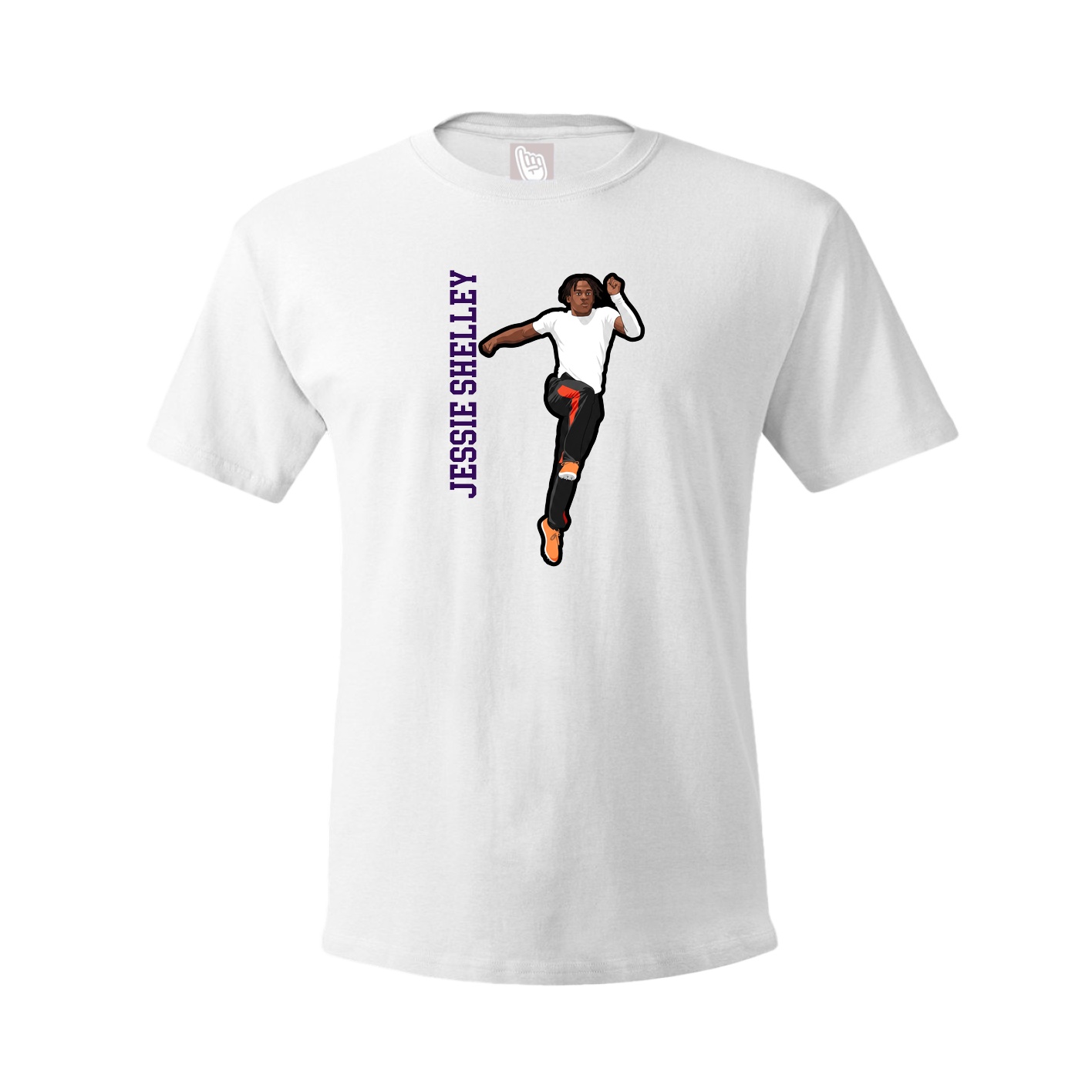 Youth Tee — Name Vertical in White